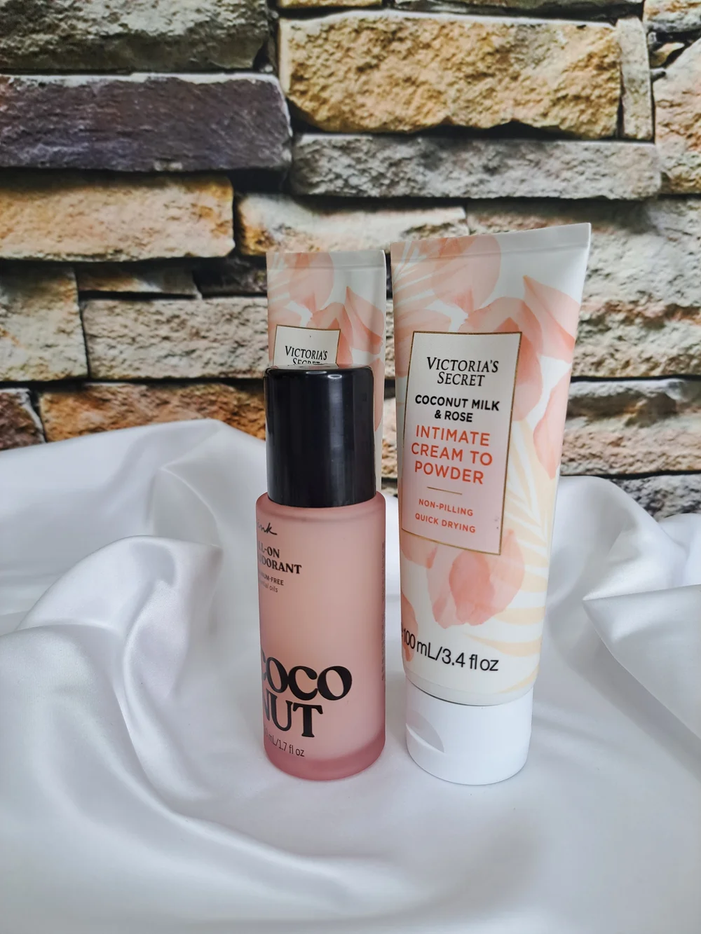 Victoria's Secret Coconut Milk & Rose Intimate Cream to Powder & Deodrant Set 3
